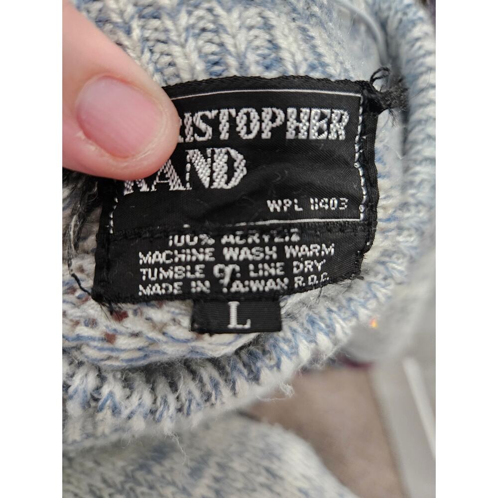 Vintage 90's Christopher Rand Acrylic Sweater Grandpa Grandpacore Size L - Picture 13 of 16